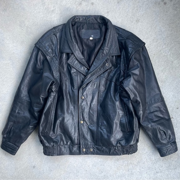 Black leather jacket - size L - Picture 5 of 6